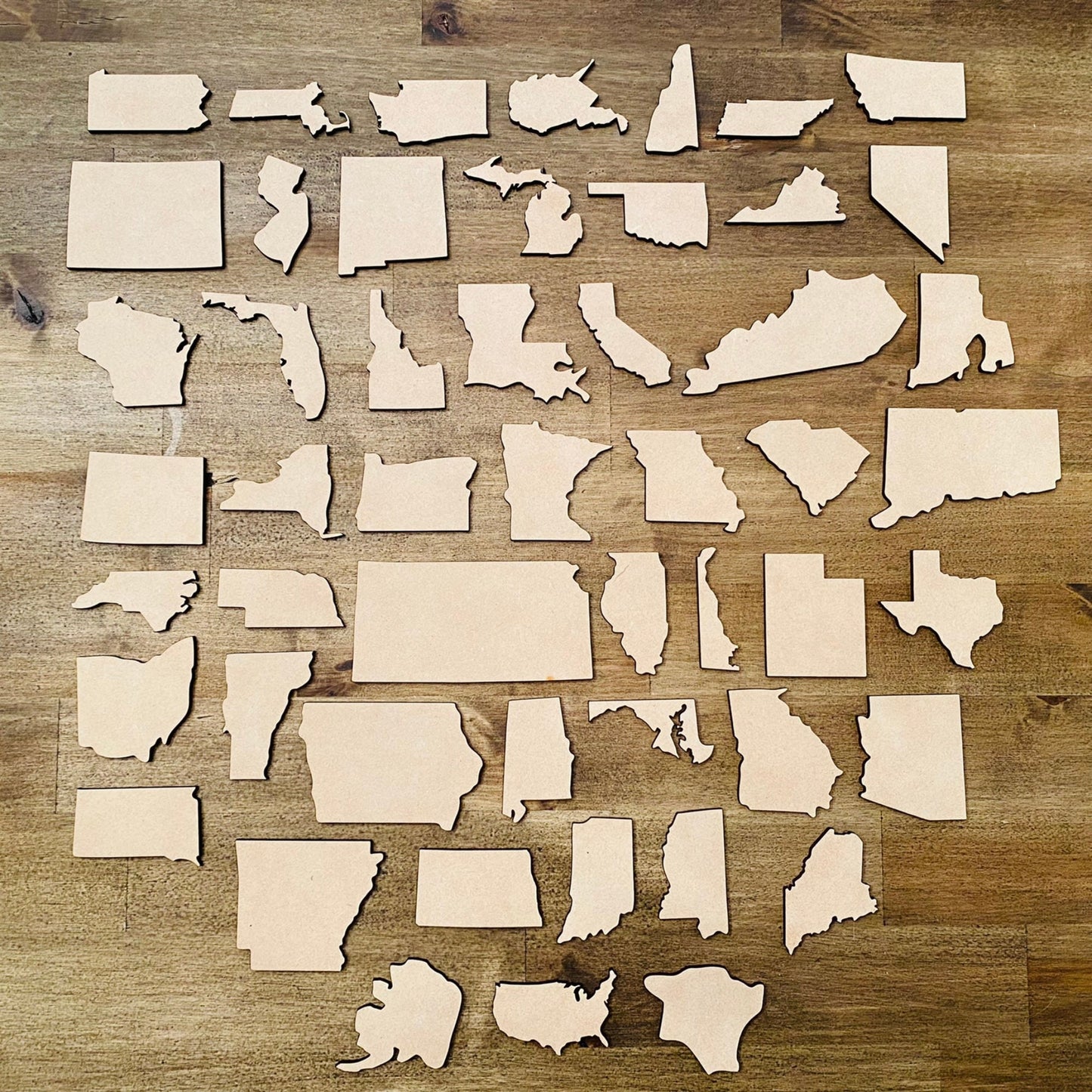 USA State Cutouts | Laser Cut Wood and Acrylic Craft States | Map of States | Laser Cut State | United States of America | State Pride