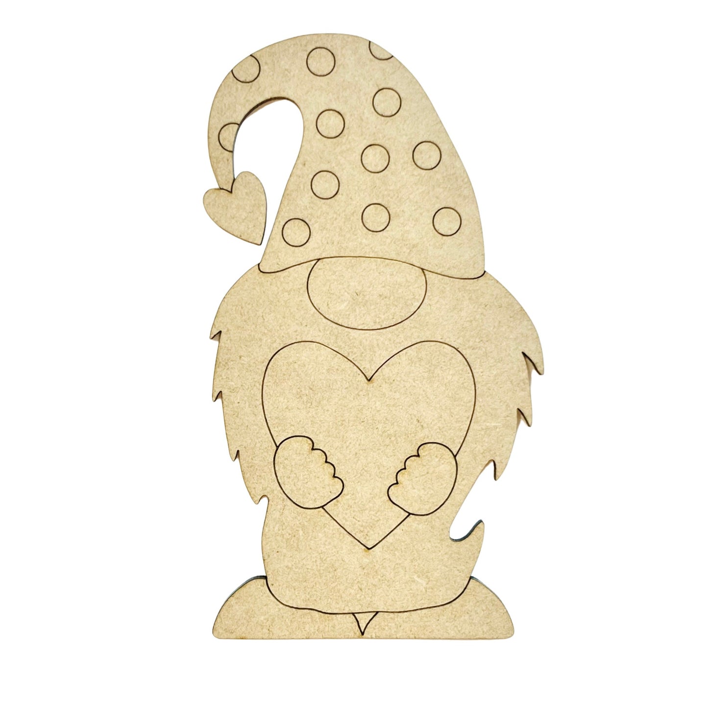 Large Wood Gnome Cutout | Valentine Gnome | Heart Gnome| Valentine Door Hanger Gnome | Paint by Line Crafts