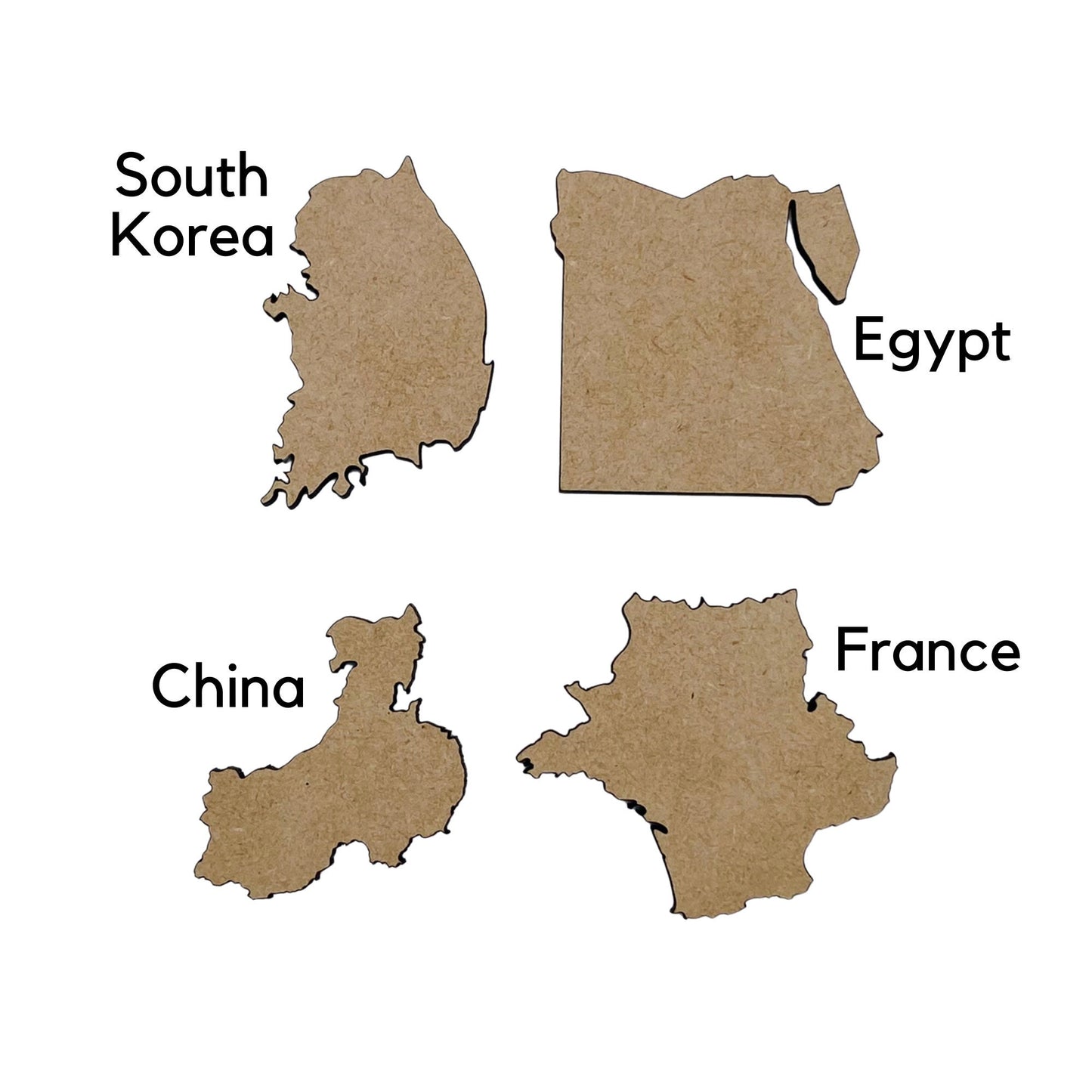 Countries and Territories Shapes | Wood Country Laser Cutout | World Map Cutout | World Countries Craft Shapes | Map Wall Decor