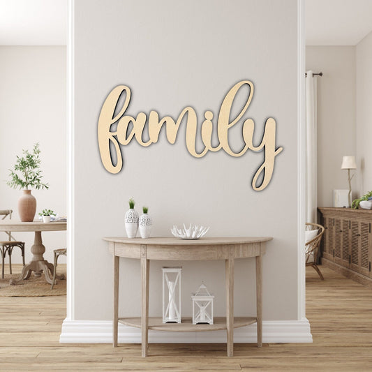 LARGE Connected Letters | Family | Wooden Cutout Word | Script Word