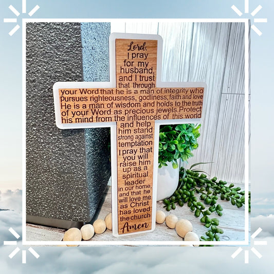 Prayer for Husband Cross | Wood Cross | Gifts for Husbands | Gifts for Him | Christian Husband