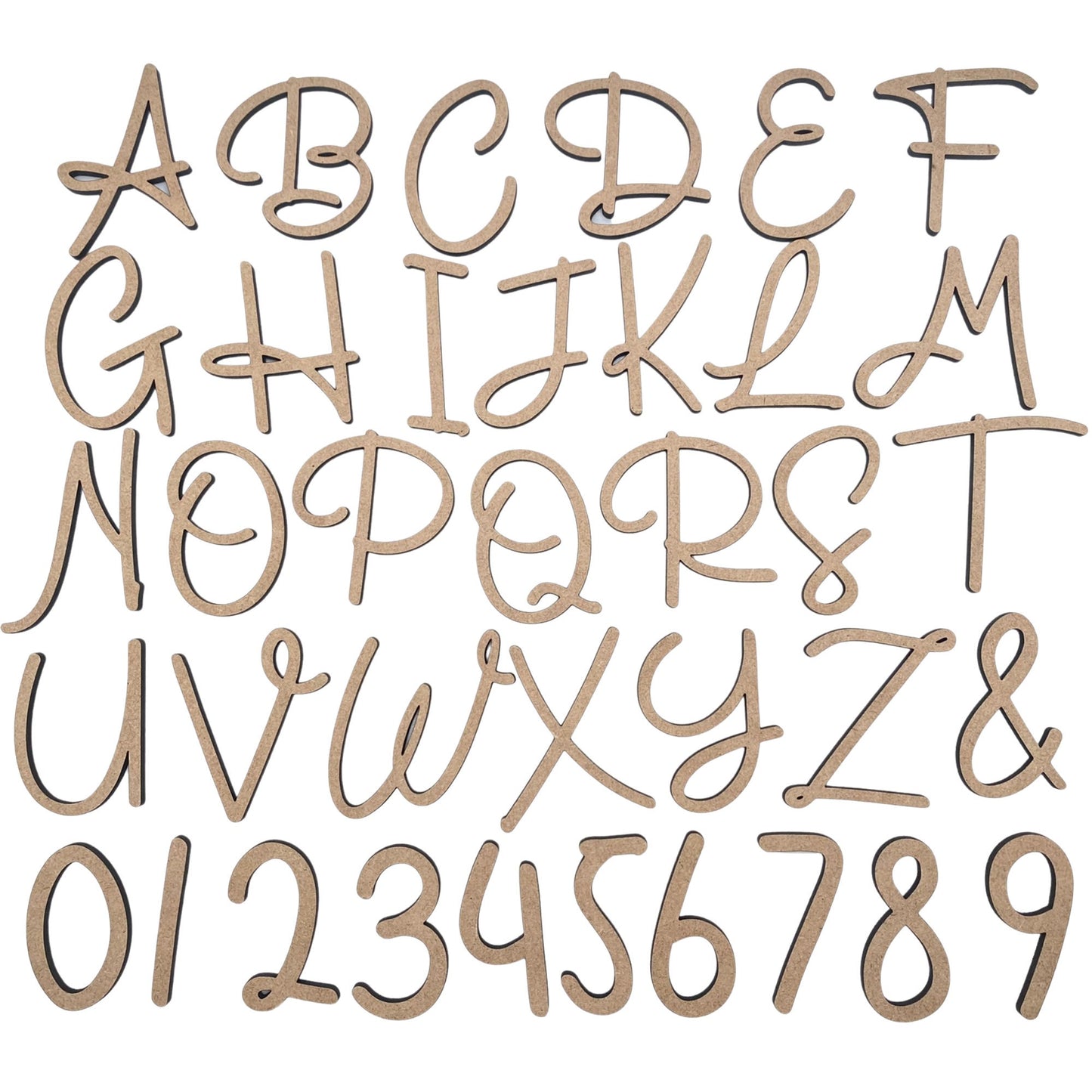 Handwritten Script Wooden Letters