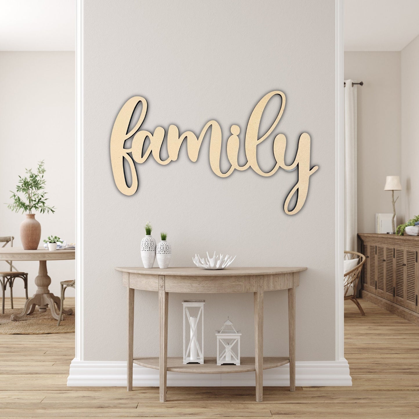 SMALL Connected Letters | Family | Wooden Cutout Word | Script Word