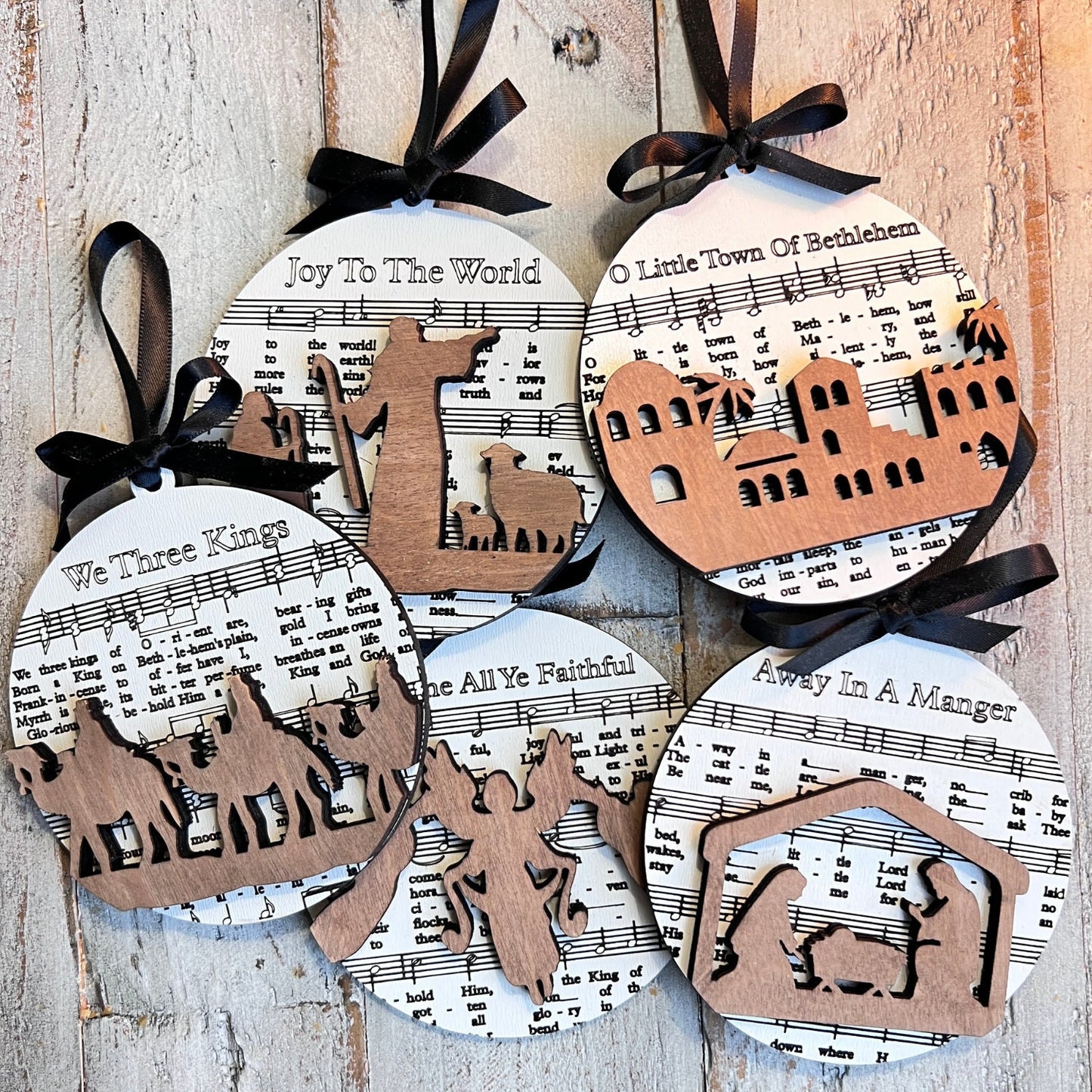 Christmas Sheet Music Ornament | Church Choir Ornaments | Christian Ornaments | Church Christmas Gifts | Christmas Tree Handmade Ornaments