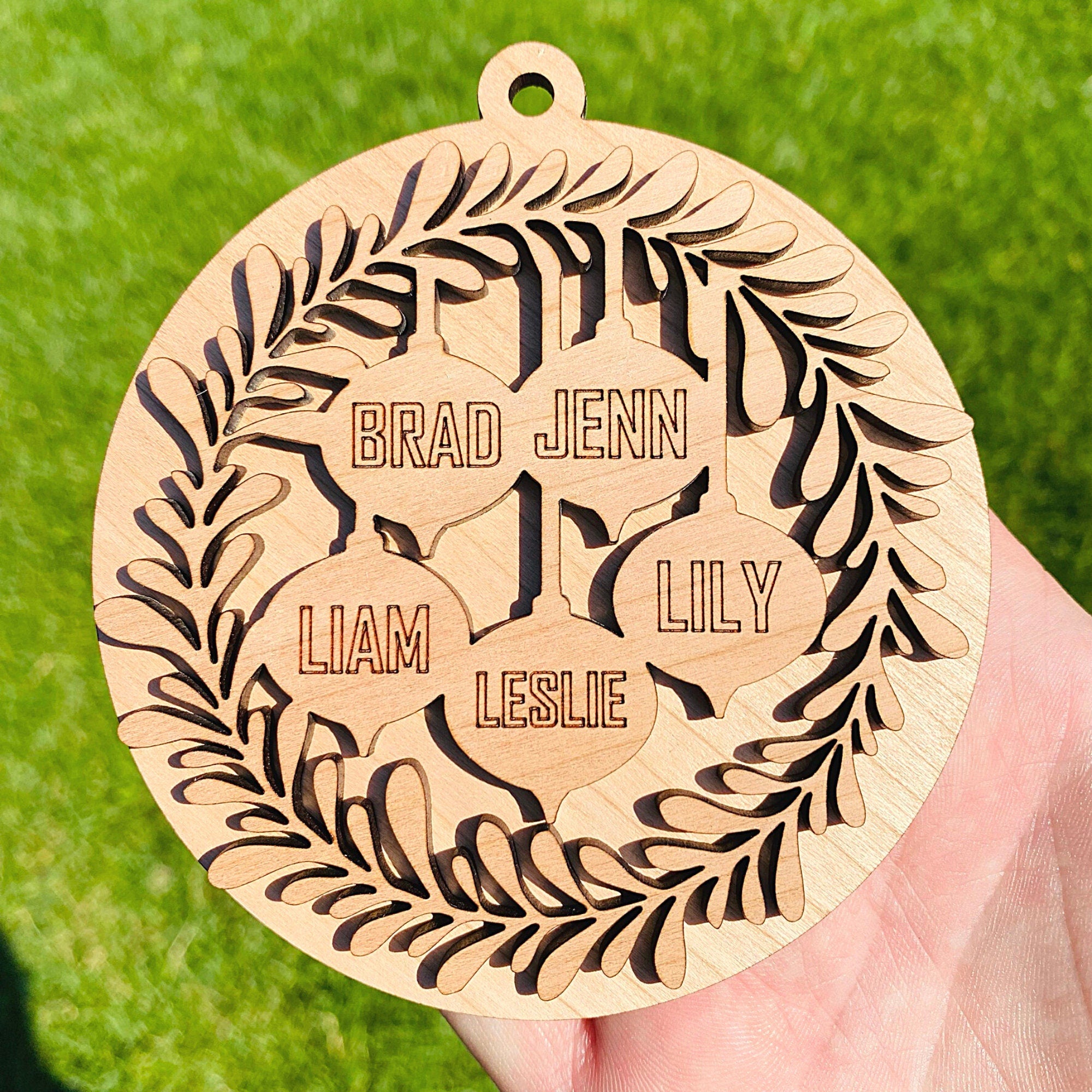 Family Ornament Set File | Outline SVG Files | Cut Files | Vector Files | Glowforge | Laser Cutting | Digital Download