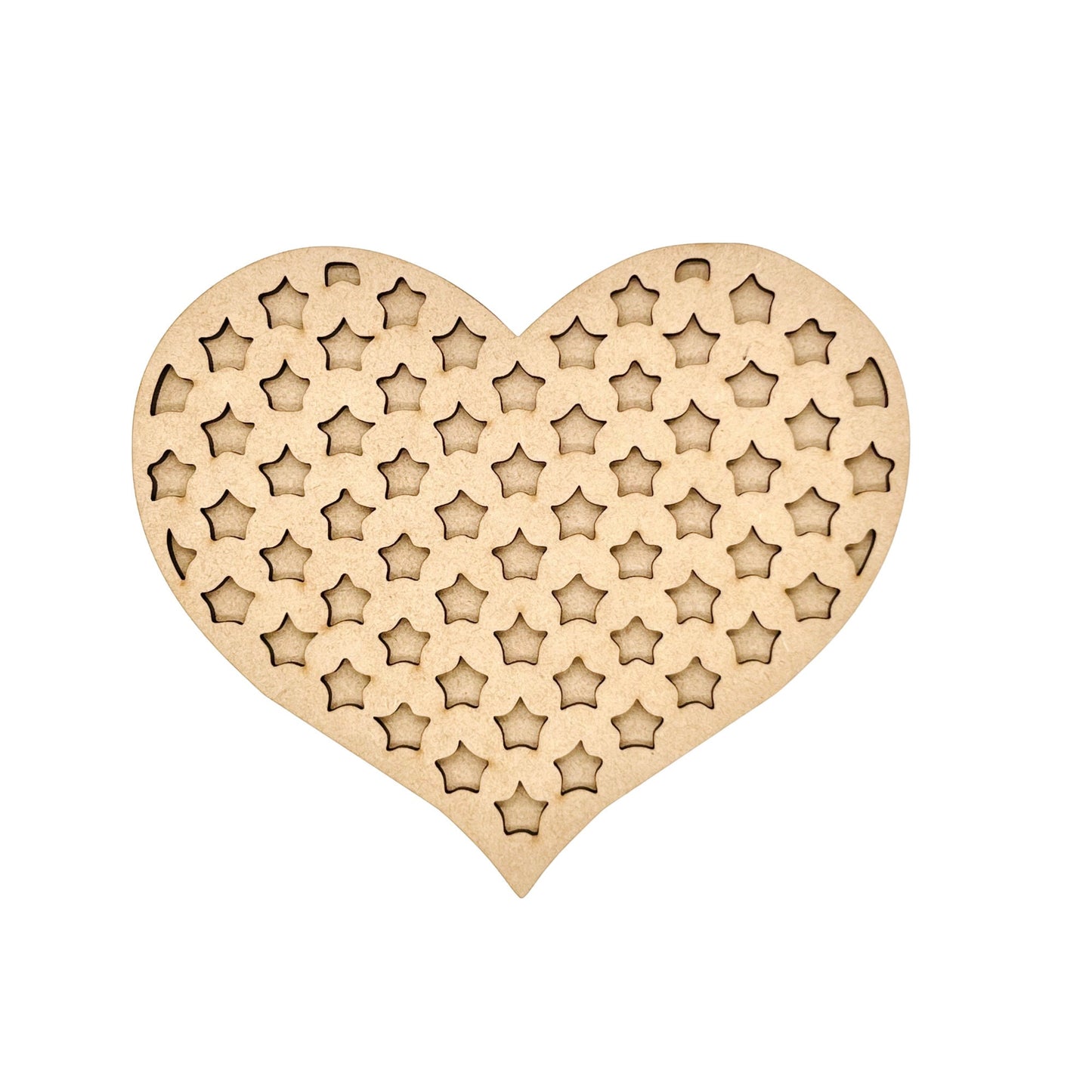 Large Heart with Stars | Valentine Heart | Star Heart | Valentine Crafts | Wood Heart Cutout | 1 layer or 2 Layer