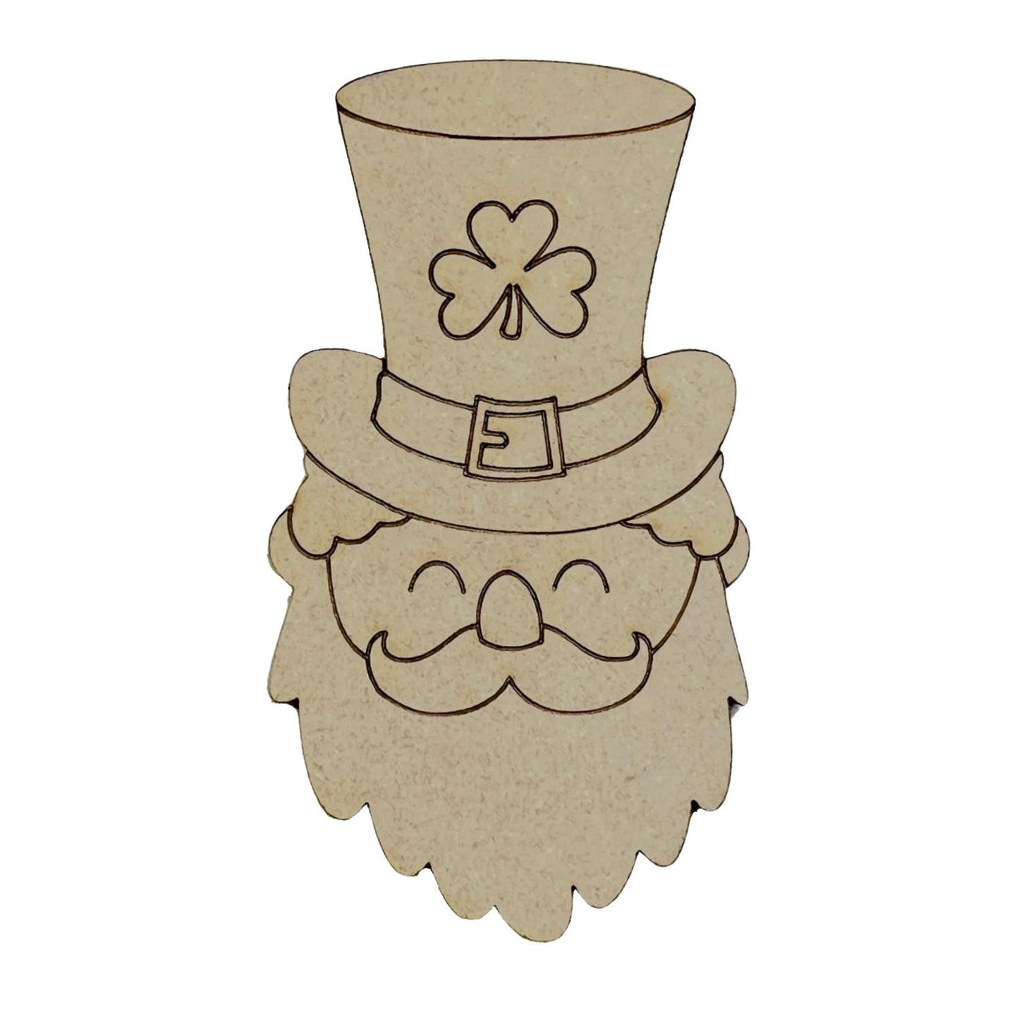 Large 12" - 22" | Smiling Leprechaun | St Patrick's Day Decor | Craft Wood Shapes | Spring Decor | DIY Crafts | Paint by Lines