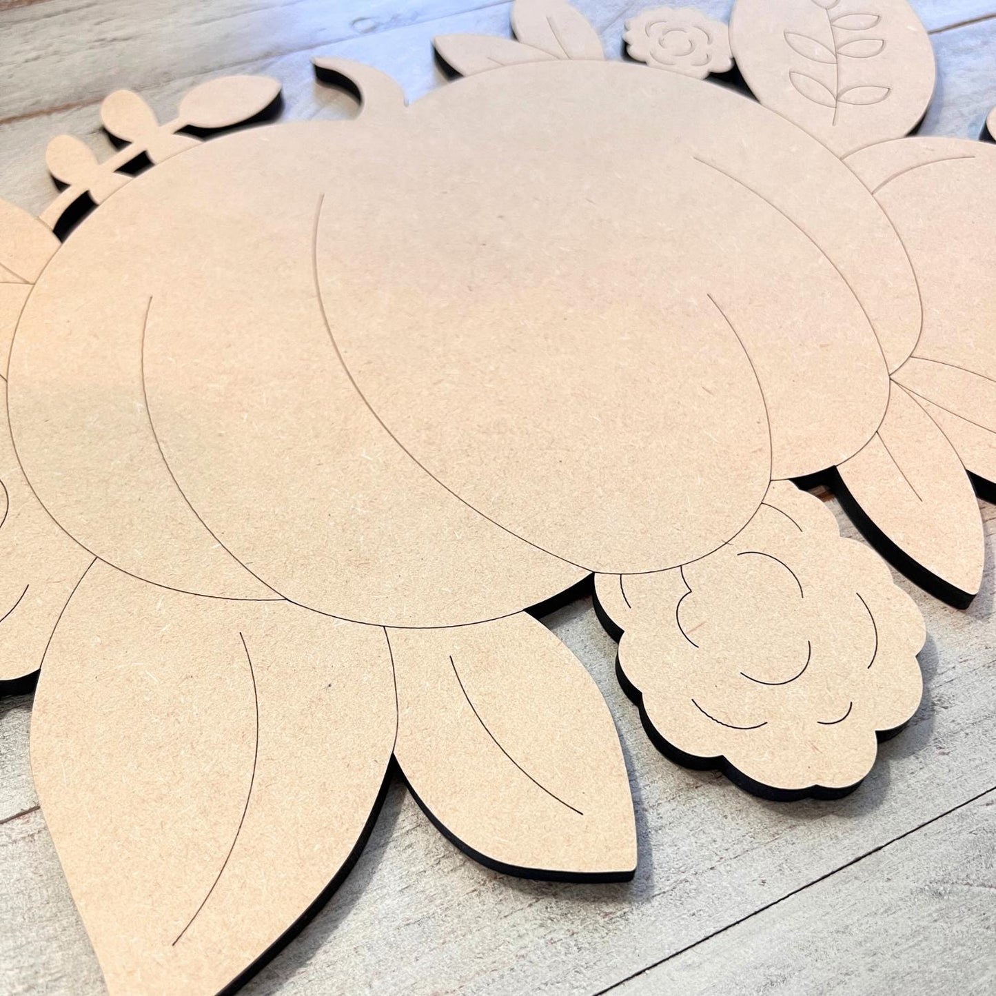 Pumpkin with Flowers | Fall Craft Shapes | Wood Fall Pumpkin |  Pumpkin Door Hanger