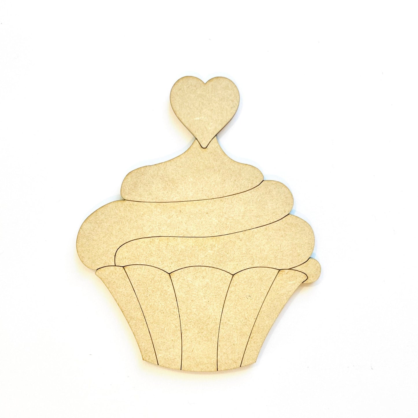 Small Wood Cupcake Cutout | Valentine Cupcake | Heart Cupcake | Paint by Line Crafts