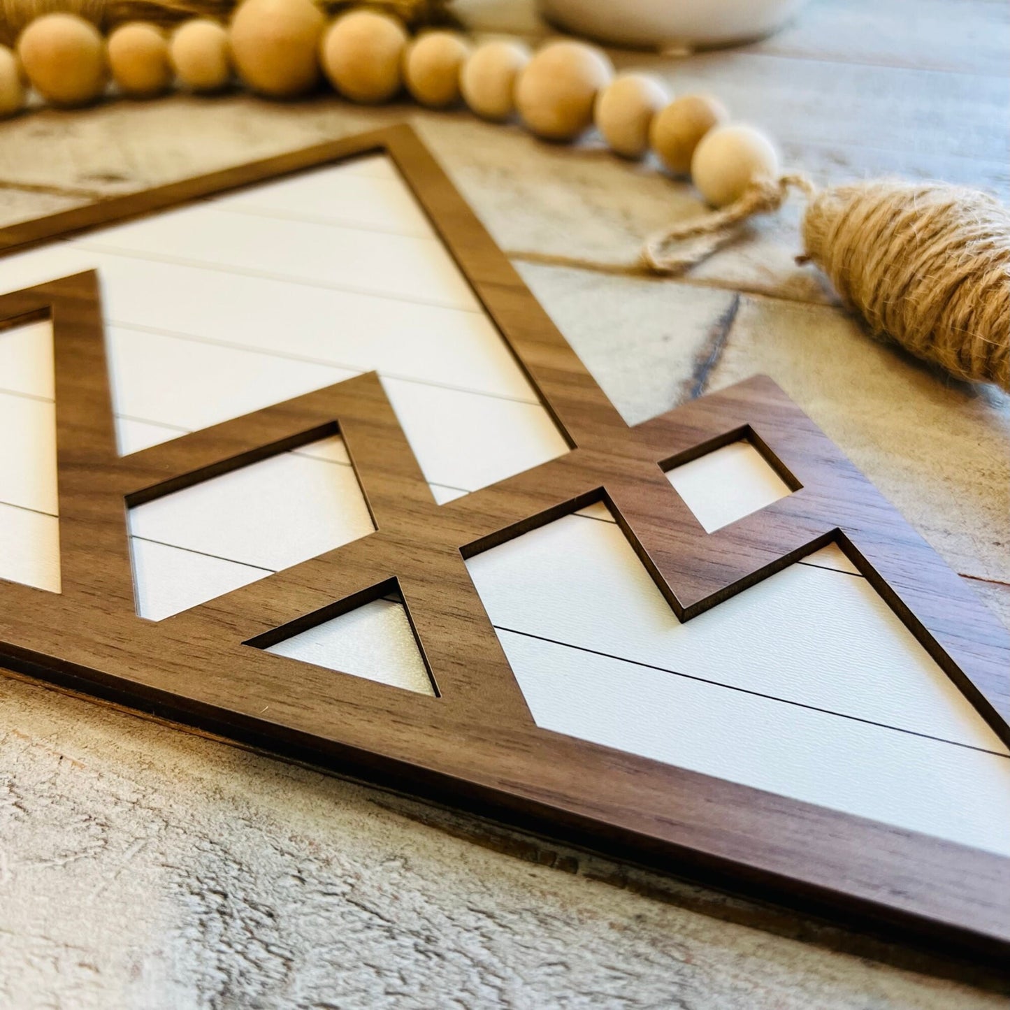 Layered Mountain Wall Art | Wood Outdoor Scene | Shiplap Wall Decor
