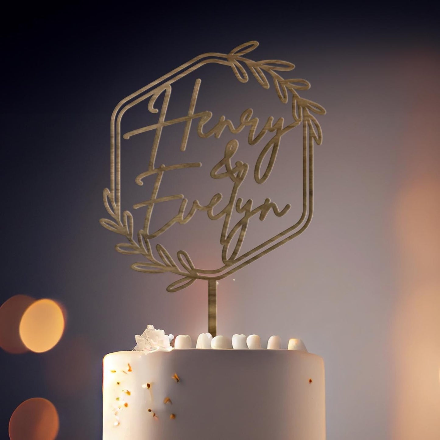 Wedding Personalized Cake Topper | Custom Name Cake Decor | Rustic Wedding Cake Decor | Anniversary Cake Topper | Personalized Wedding Decor