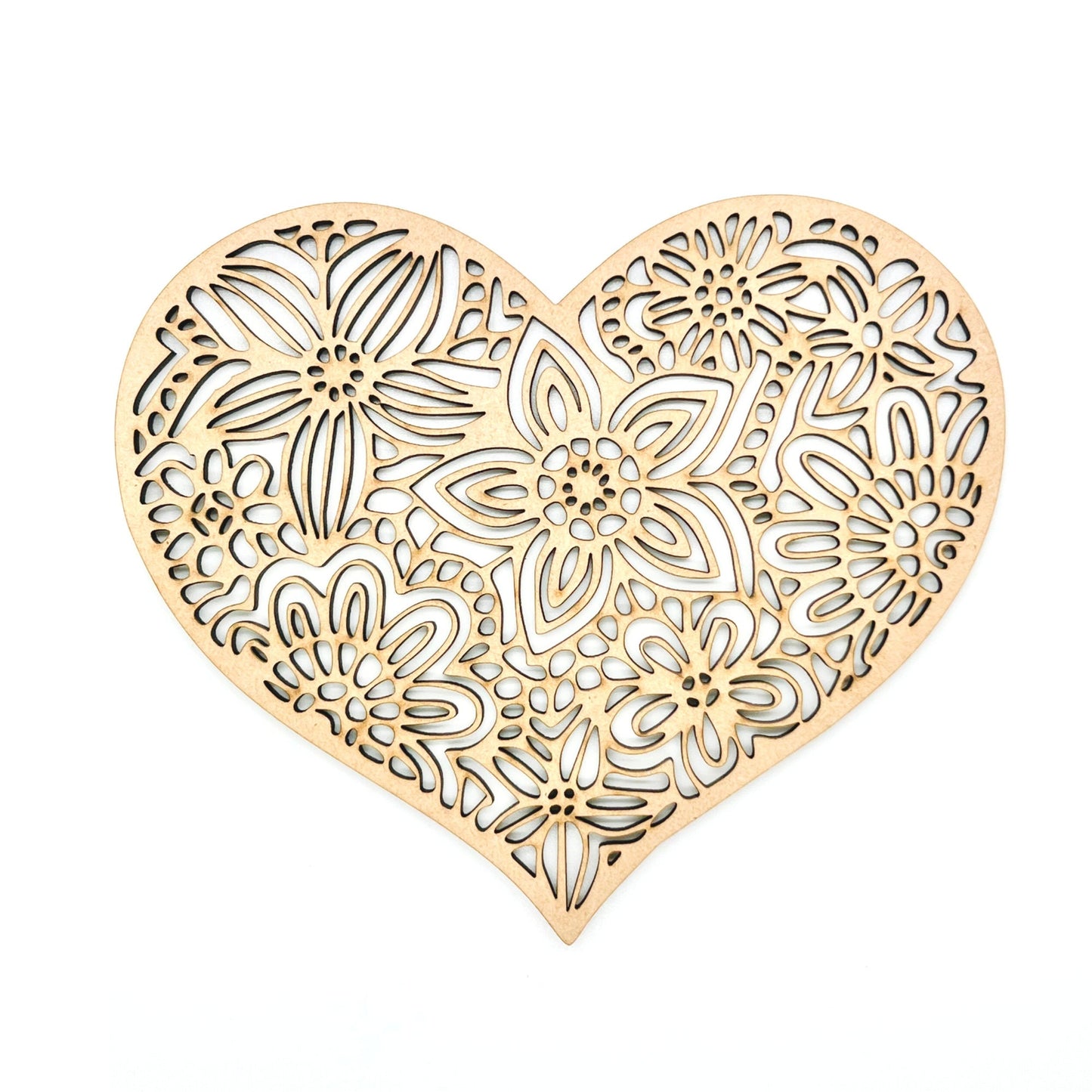 Small Floral Heart | Valentine Heart | Heart with Flowers | Valentine Crafts | Wood Heart Cutout | 1 layer or 2 Layer