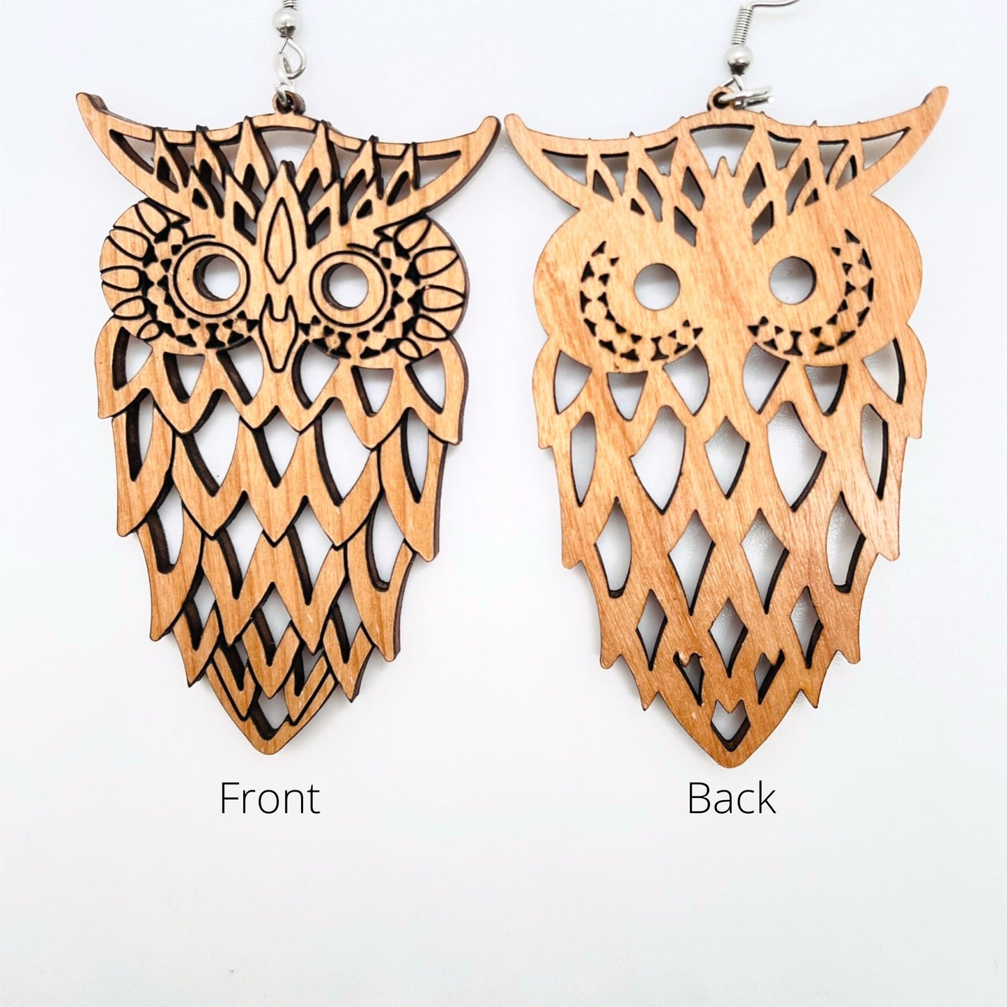 Owl Earrings - Gorgeous & Light Weight - Women's Wood Jewelry - Birthday Gift Ideas - Christmas Gifts