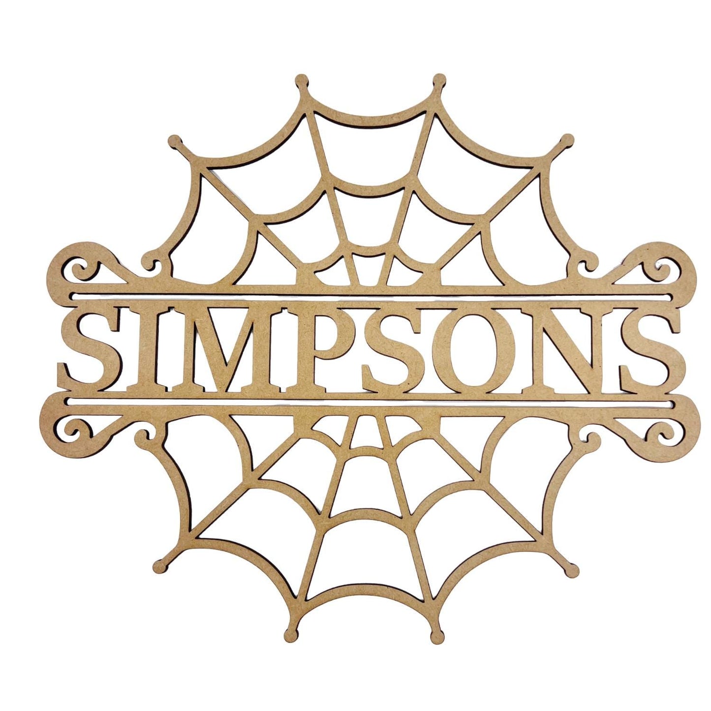 Large Spider Web with Last Name | Personalized Halloween Decor | DIY Halloween door sign | Family Name Halloween Sign
