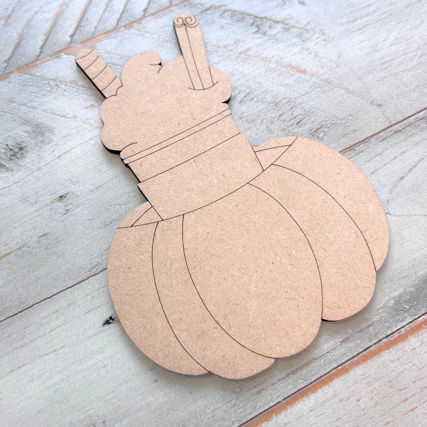 Pumpkin with Latte | Pumpkin Latte | Fall Wood Craft- Paint by line