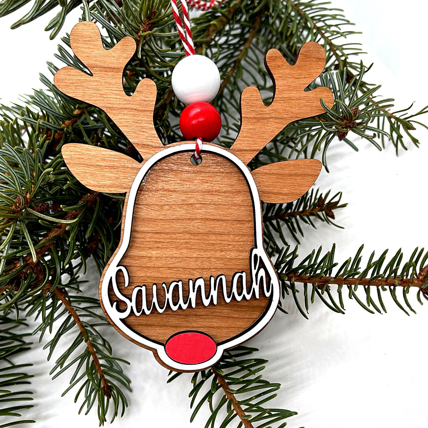Personalized Rudolf Ornament | Christmas Ornament | Custom Name | Wood Christmas Decor | Christmas Handmade Ornaments| Holiday Decor