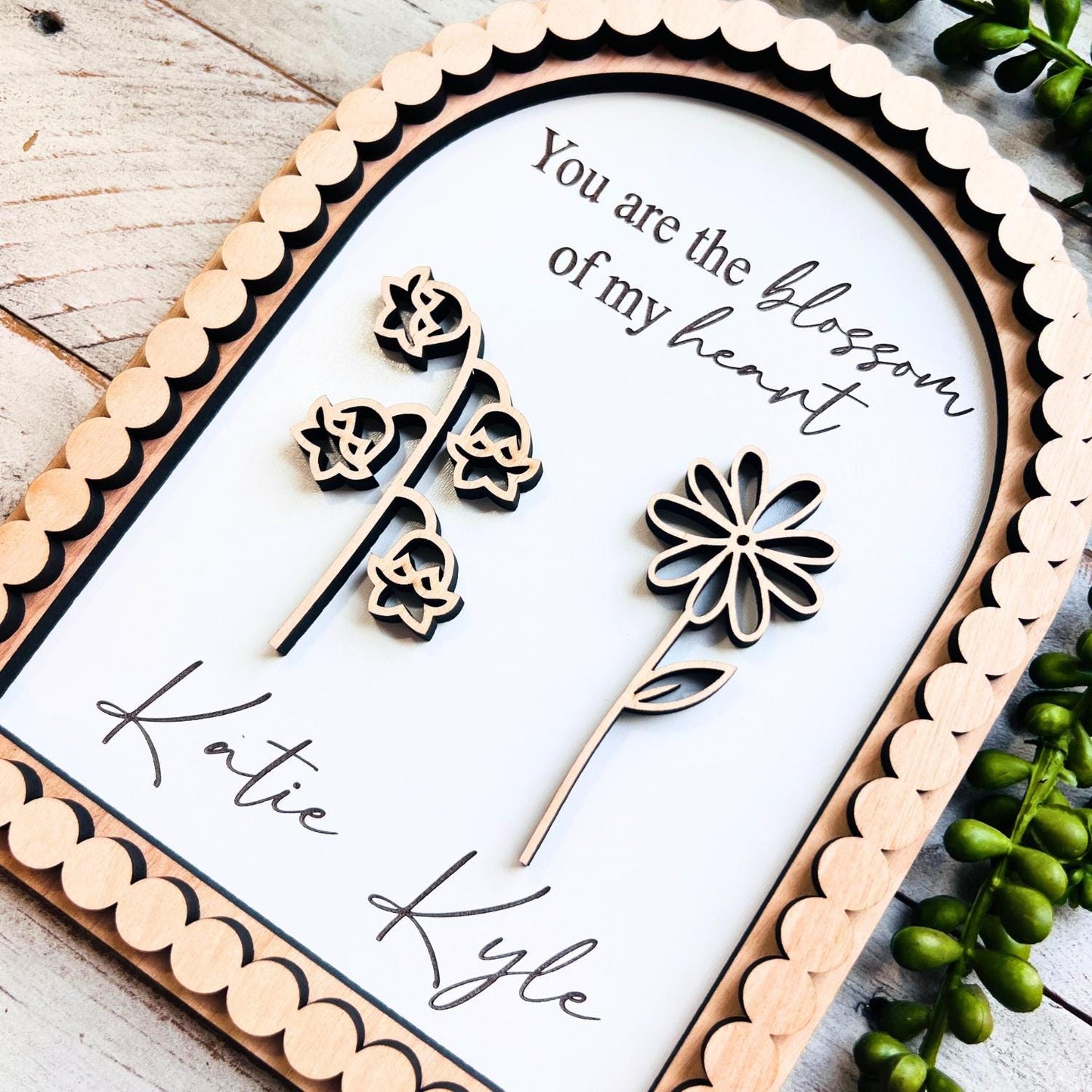Couple Arch Birth Month Flower Sign | Beaded Birthday Flower Gift Sign | Valentine Gifts | Valentine Signs | Gifts for Her | Gifts for Him