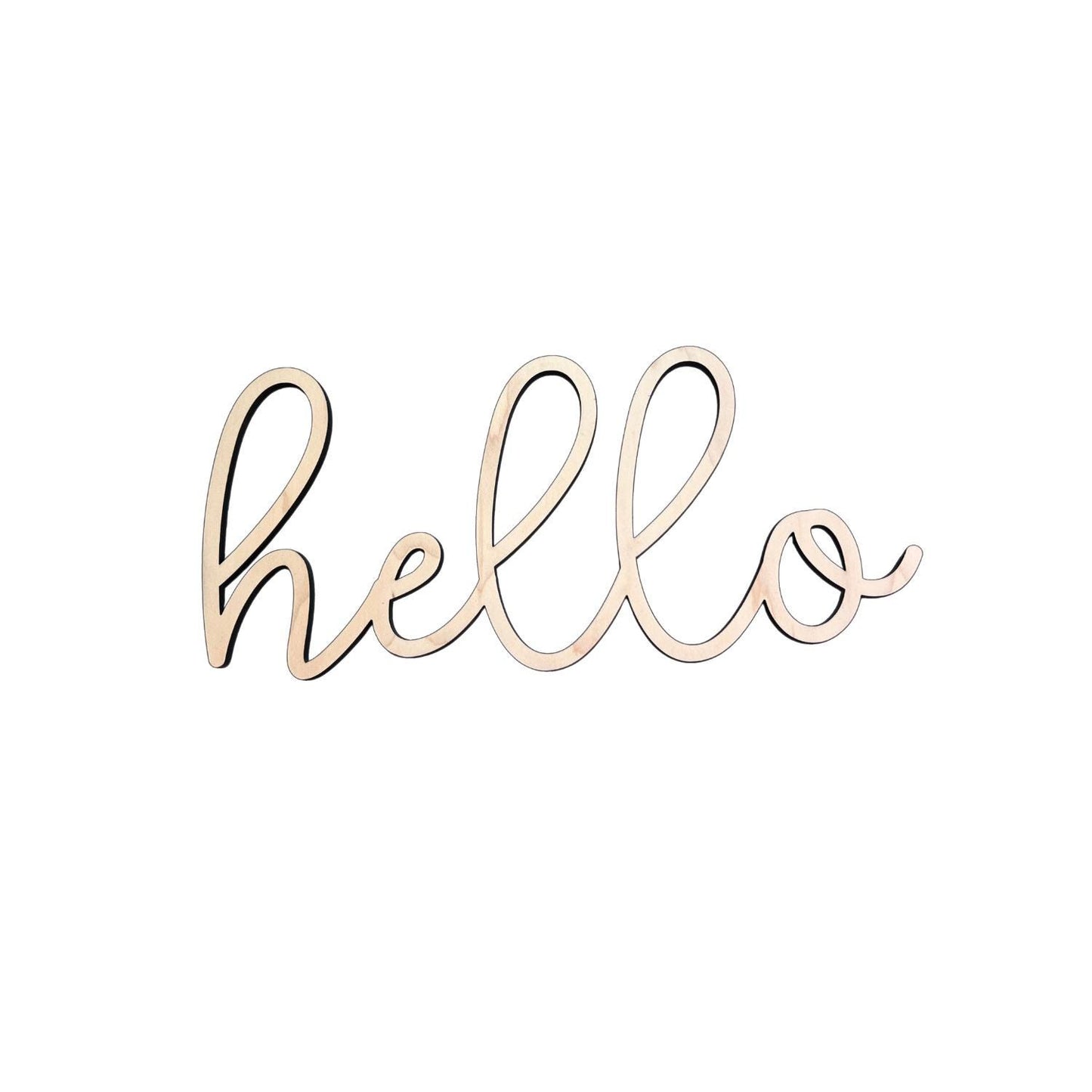 Hello Wood Word Cutout
