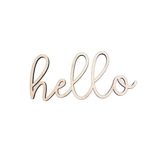 Hello Wood Word Cutout