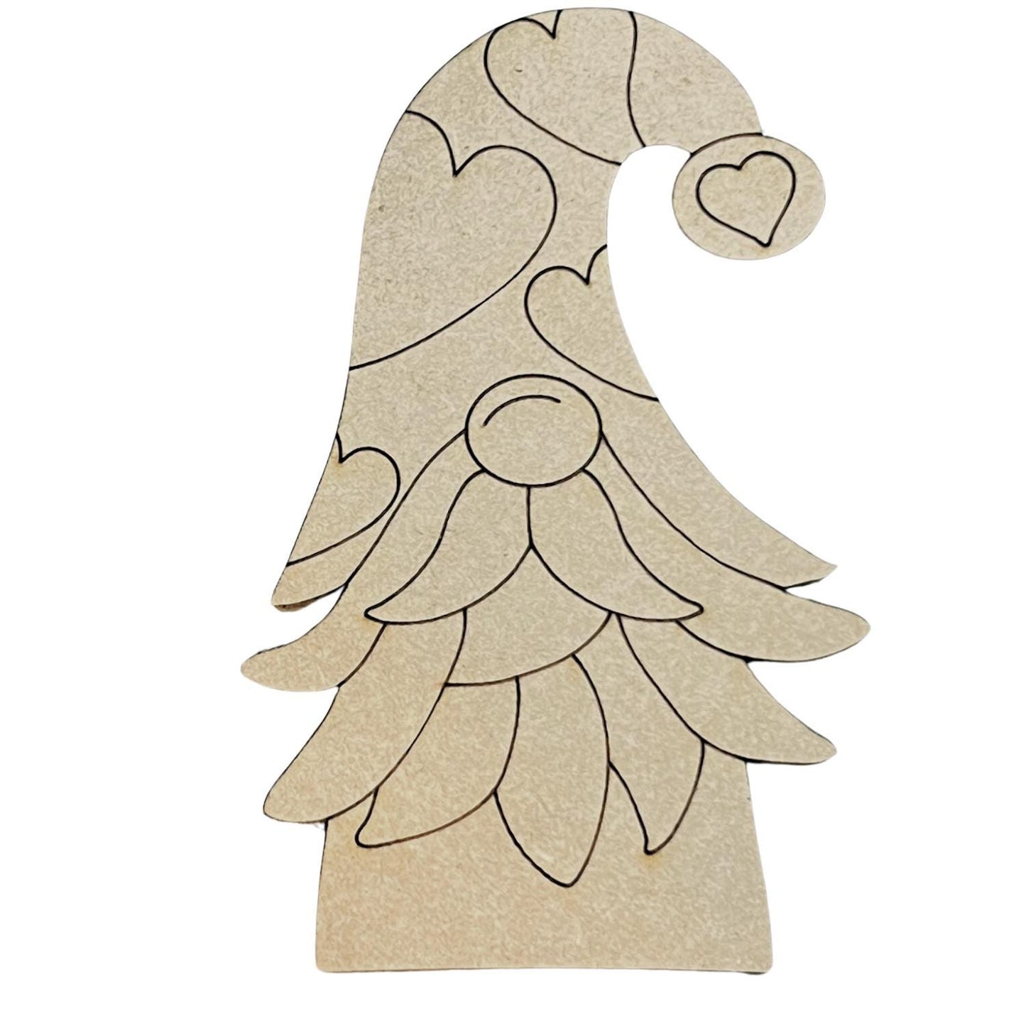 Large 12"-22" |  Wood Gnome Cutout | Valentine Gnome | Heart Gnome | Paint by Line Crafts