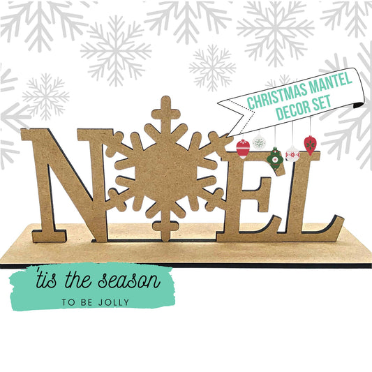 NOEL Mantel Decor | Wooden Mantel Decorations | Wood Christmas Decor | Fireplace Decor | Christmas Window Decoration