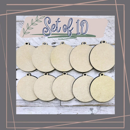 Set of 10 Wood Ornaments | Blank Wood Ornaments | Christmas Crafts |