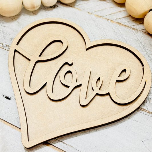 Small Love Heart | Valentine Heart  | Valentine Crafts | Wood Heart Cutout | 1 layer or 2 Layer