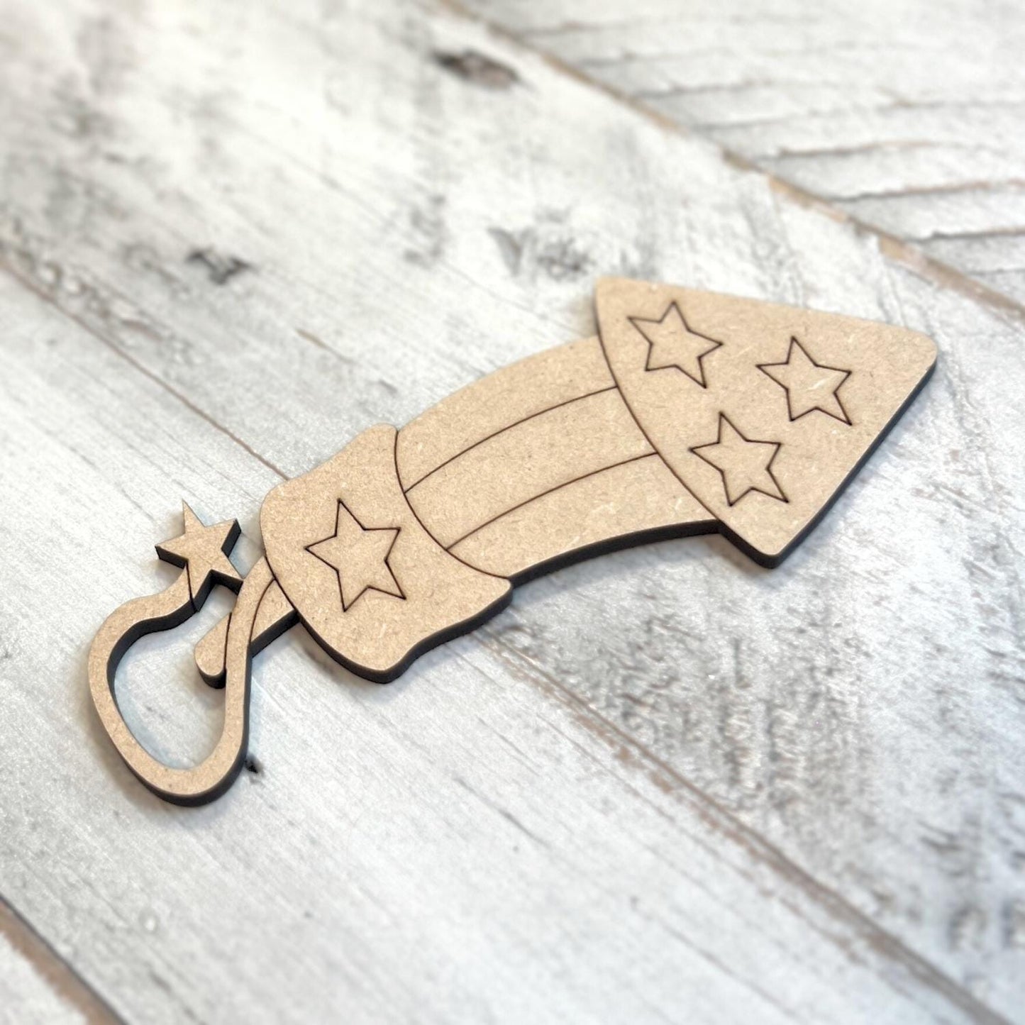 Small 3"-10" Firework Firecracker Wood Cutout | Fourth of July Shape | 4th of July Wood Cutout | Wood Craft Shapes | 4th of July Crafts