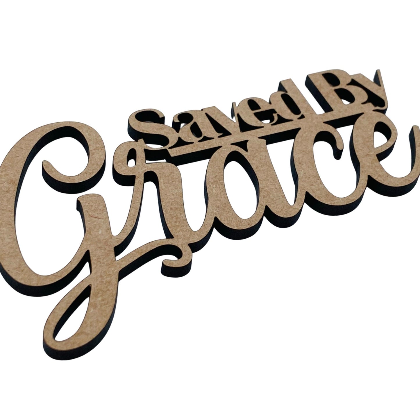 Saved By Grace | Inspirational | Wooden Cutout Word | Connected Word | Wood Saved By Grace Word | Wreath Decor | Wall Decor | Home Decor