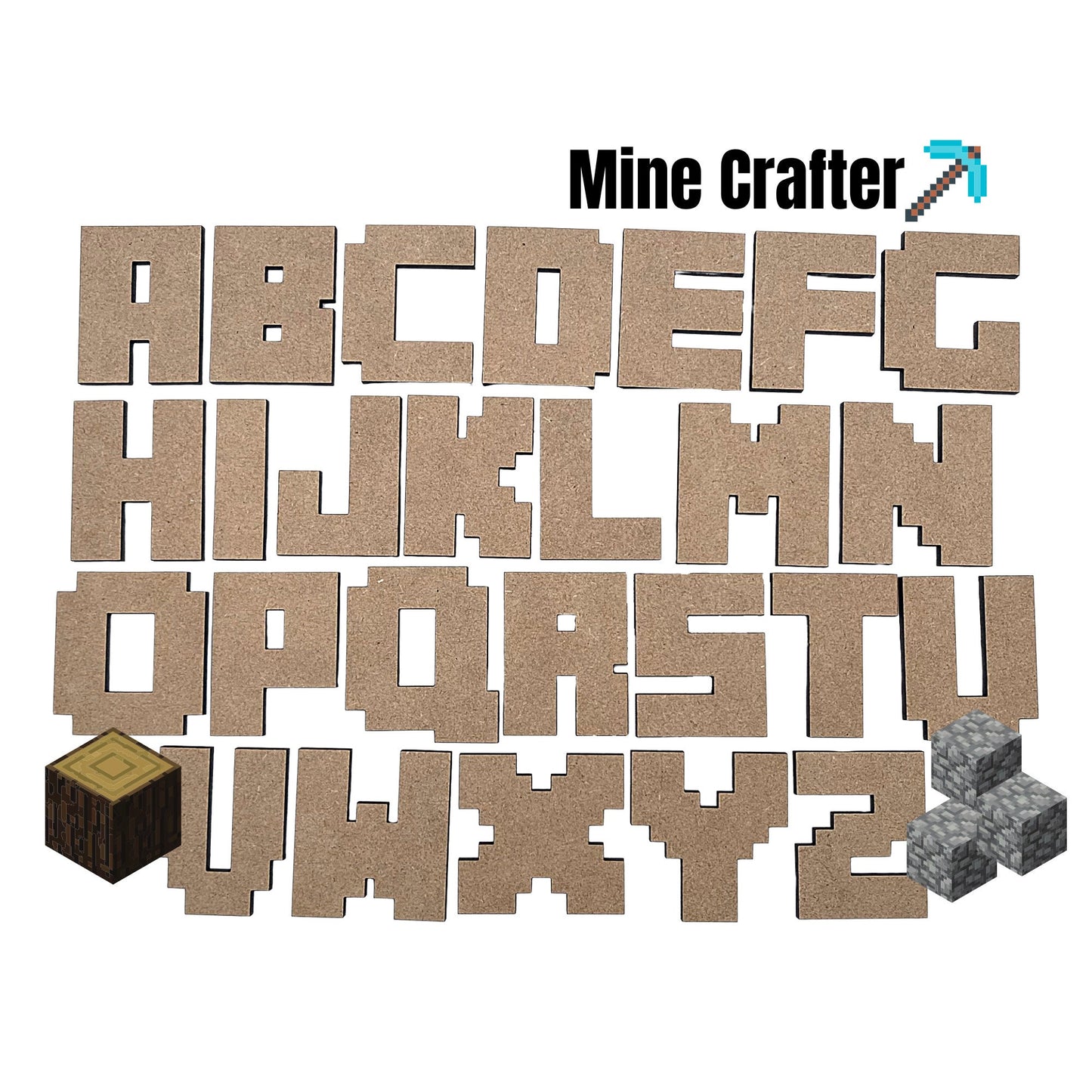 Mine Crafter Wooden Letters