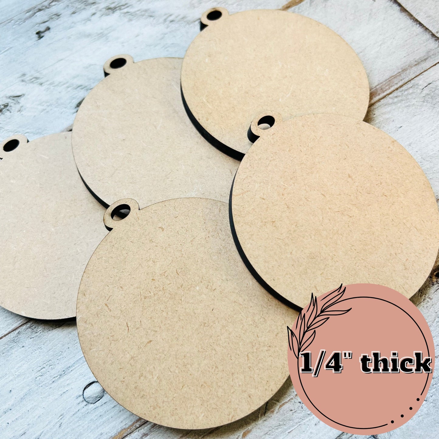 Blank Wood Christmas Ornaments | Wood Ornaments | Craft Ornaments | DIY Ornaments | Wood Blanks | 1/4" Wood Ornaments