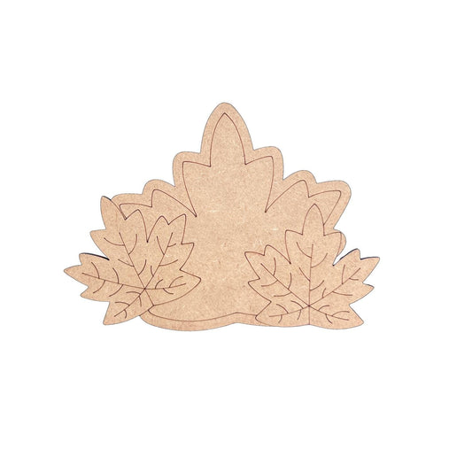 Fall leaf Wood Cutout | Maple Leaf Wood Cutout | Paint by Line