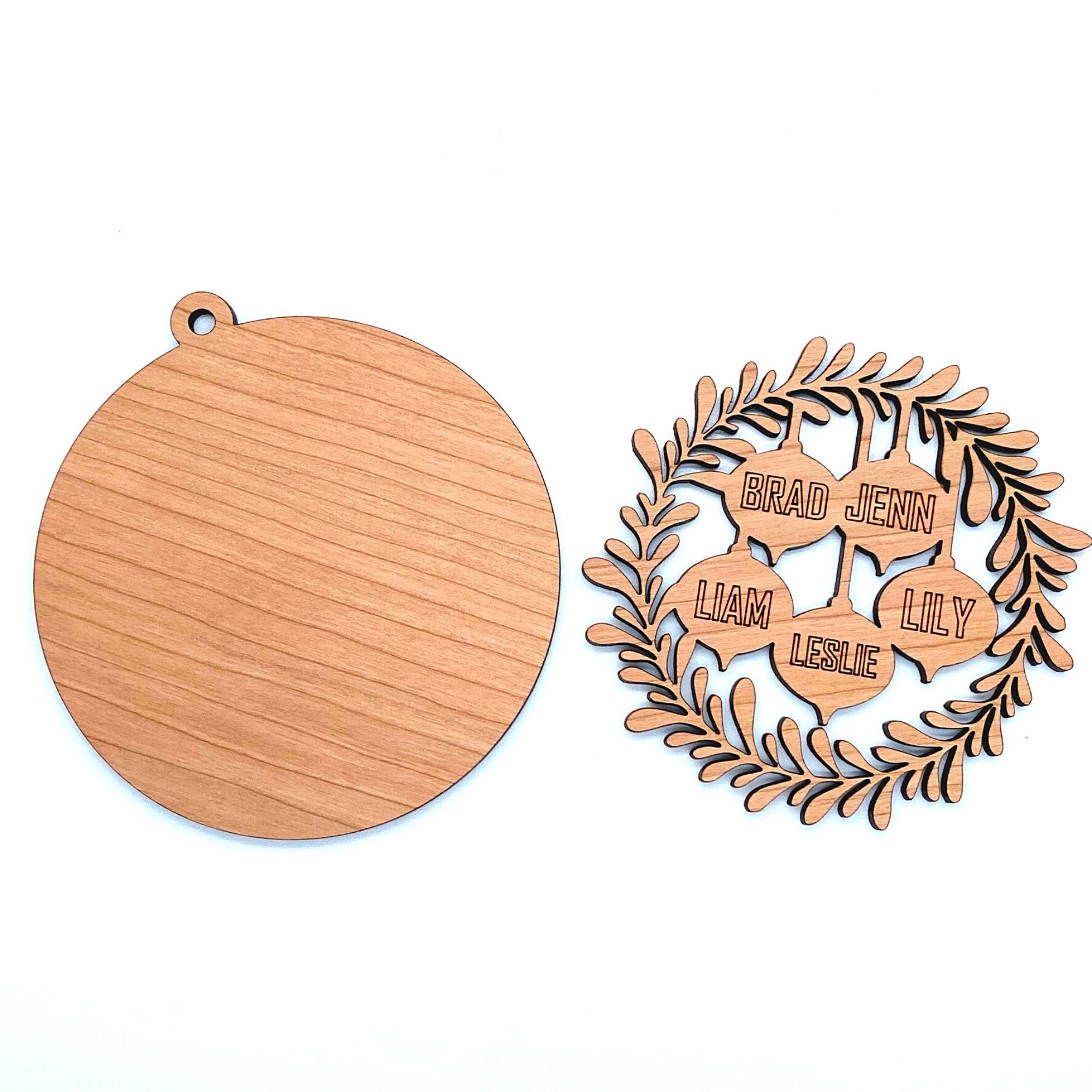 Family Ornament Set File | Outline SVG Files | Cut Files | Vector Files | Glowforge | Laser Cutting | Digital Download