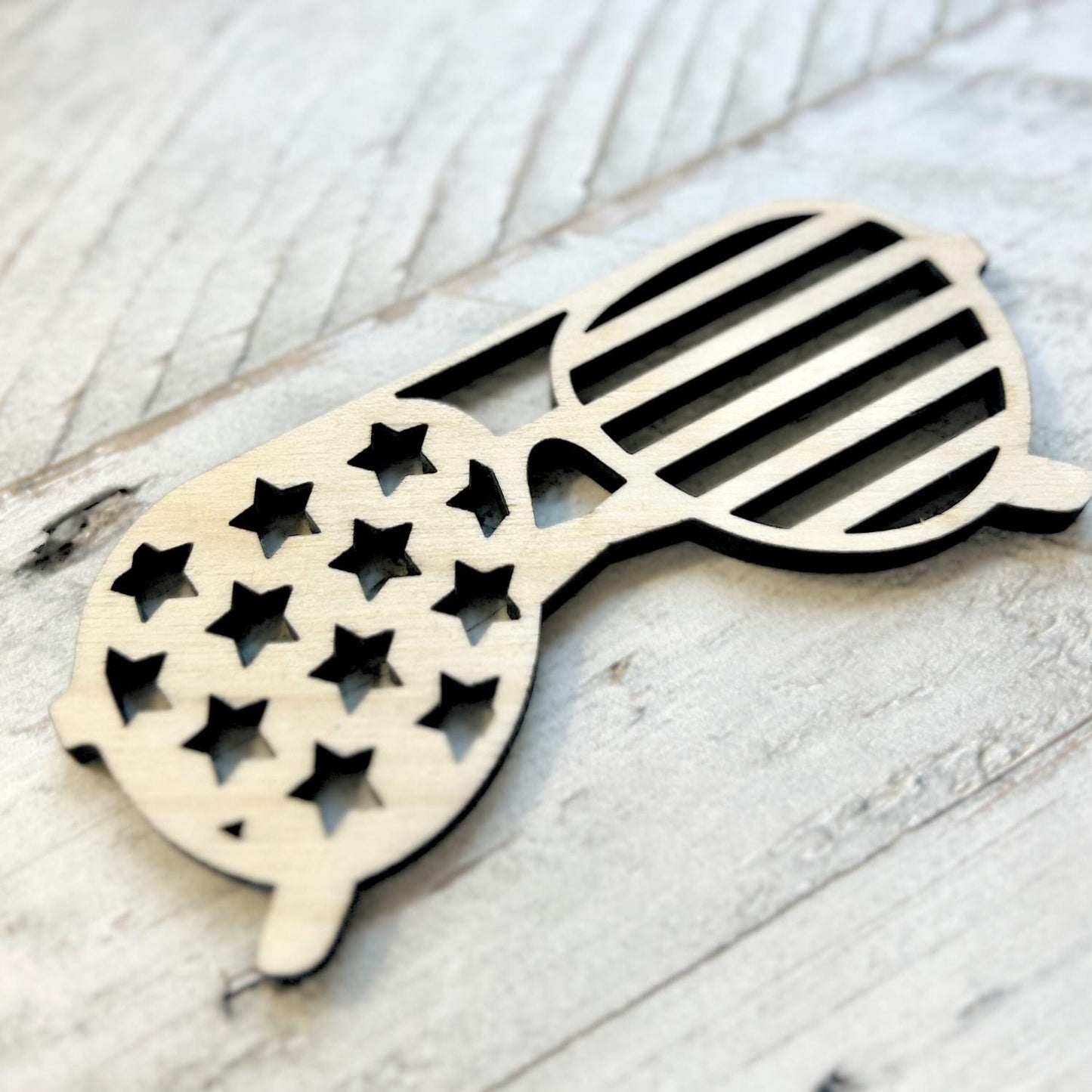 Large 12" +  American Flag Glasses | Patriotic Sunglasses | Fourth of July Shape | 4th of July Wood Cutout | 4th of July Crafts