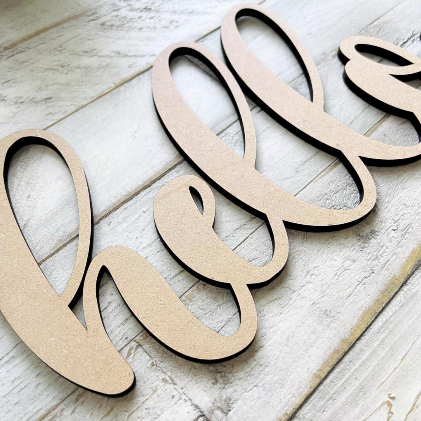 Hello Wood Word Cutout