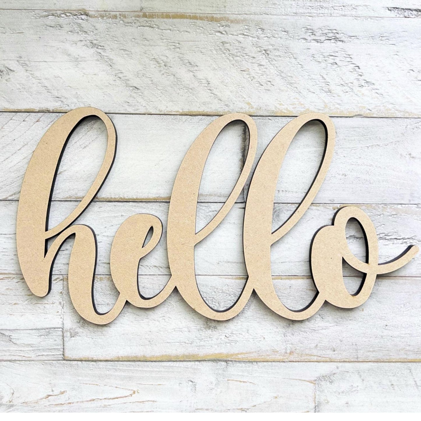 Hello Wood Word Cutout