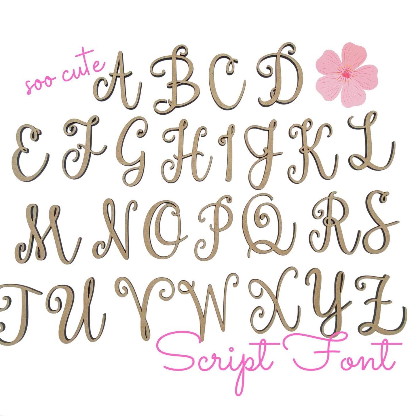 Scripty Wooden Letters