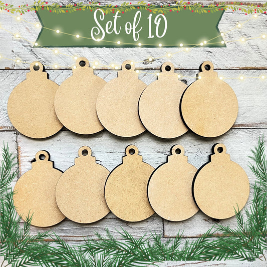 Blank Wood Christmas Ornaments | Wood Ornaments | Craft Ornaments | DIY Ornaments | Wood Blank | 1/4" Wood Ornaments
