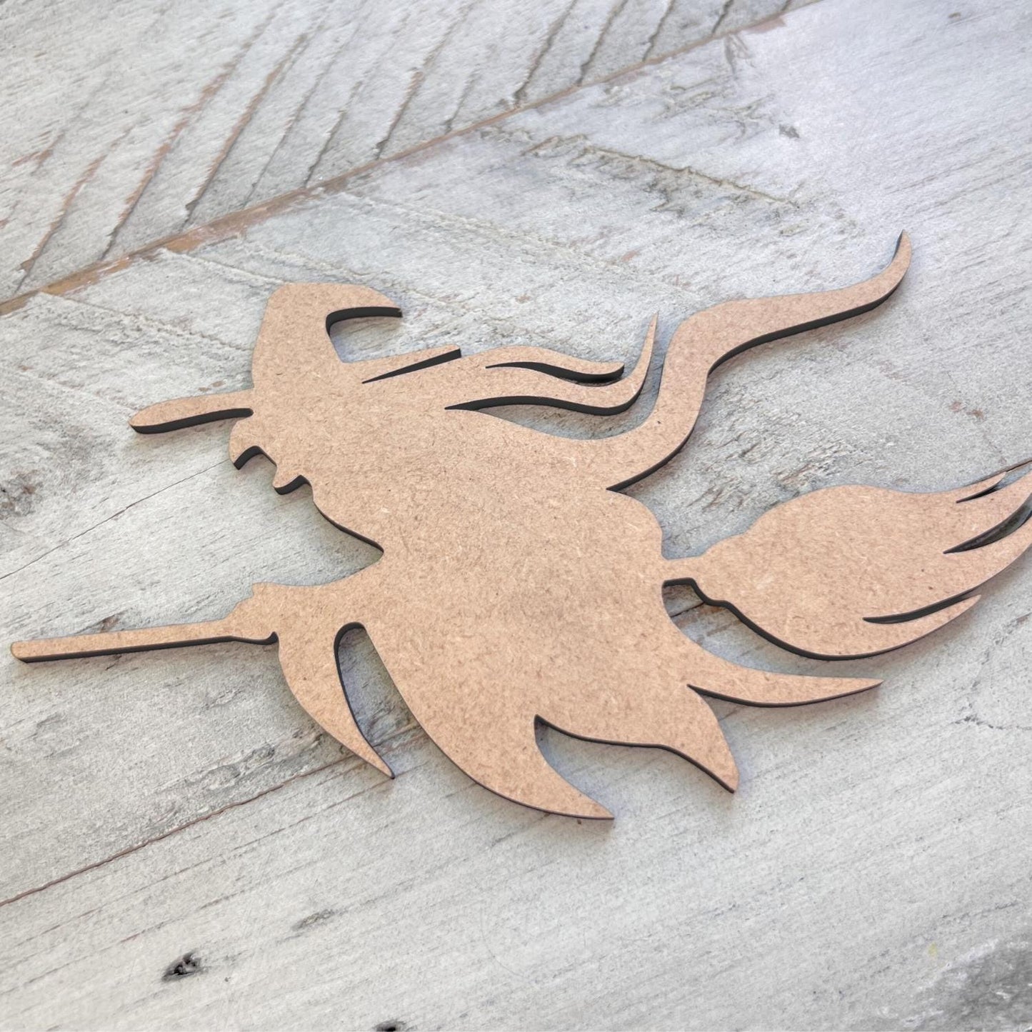 Flying Witch Wood Craft Cutout
