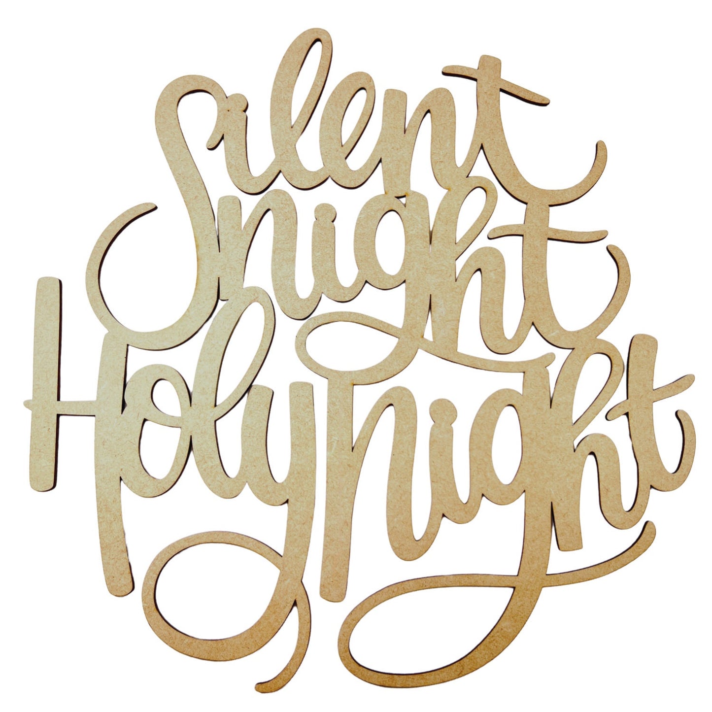 Small Silent Night Holy Night Wood Cutout | Merry Christmas wood letter | Christmas wreath decor | Christmas Door hanger | Christmas Crafts