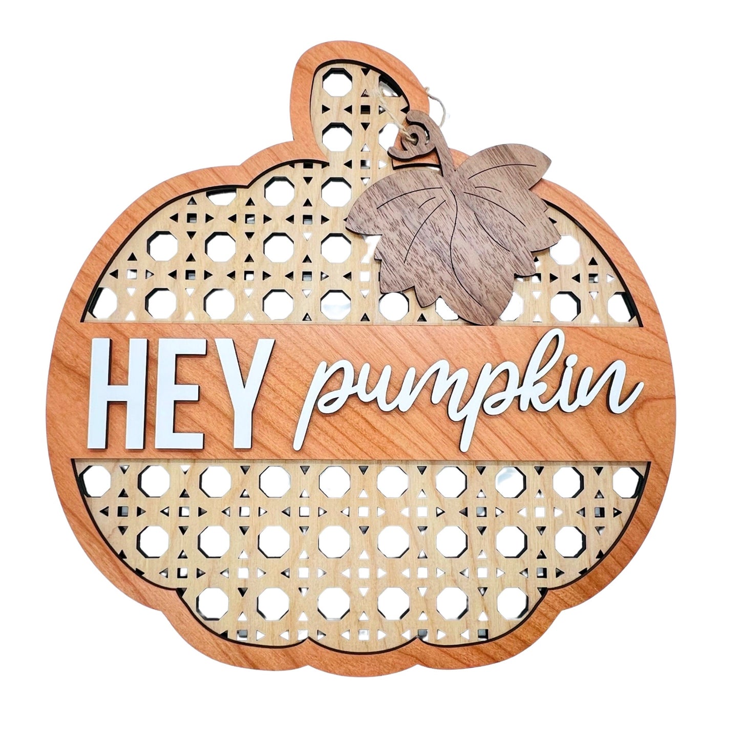 Fall Pumpkin Decor | Handmade Wooden Rattan Pumpkin | Holiday Decor | Fall Accents | Happy Fall | Welcome Sign by Krafty Supply