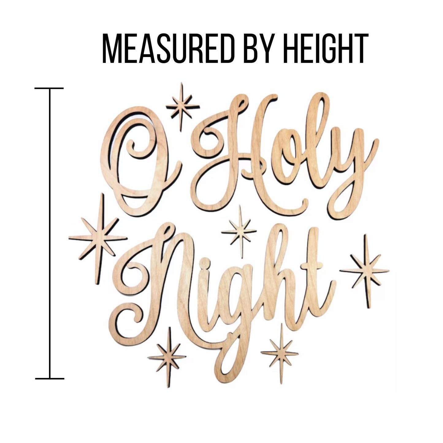 Small O Holy Night with Stars Cutout | Merry Christmas wood letter | Christmas wreath decor | Christmas Door hanger | Christmas Crafts |