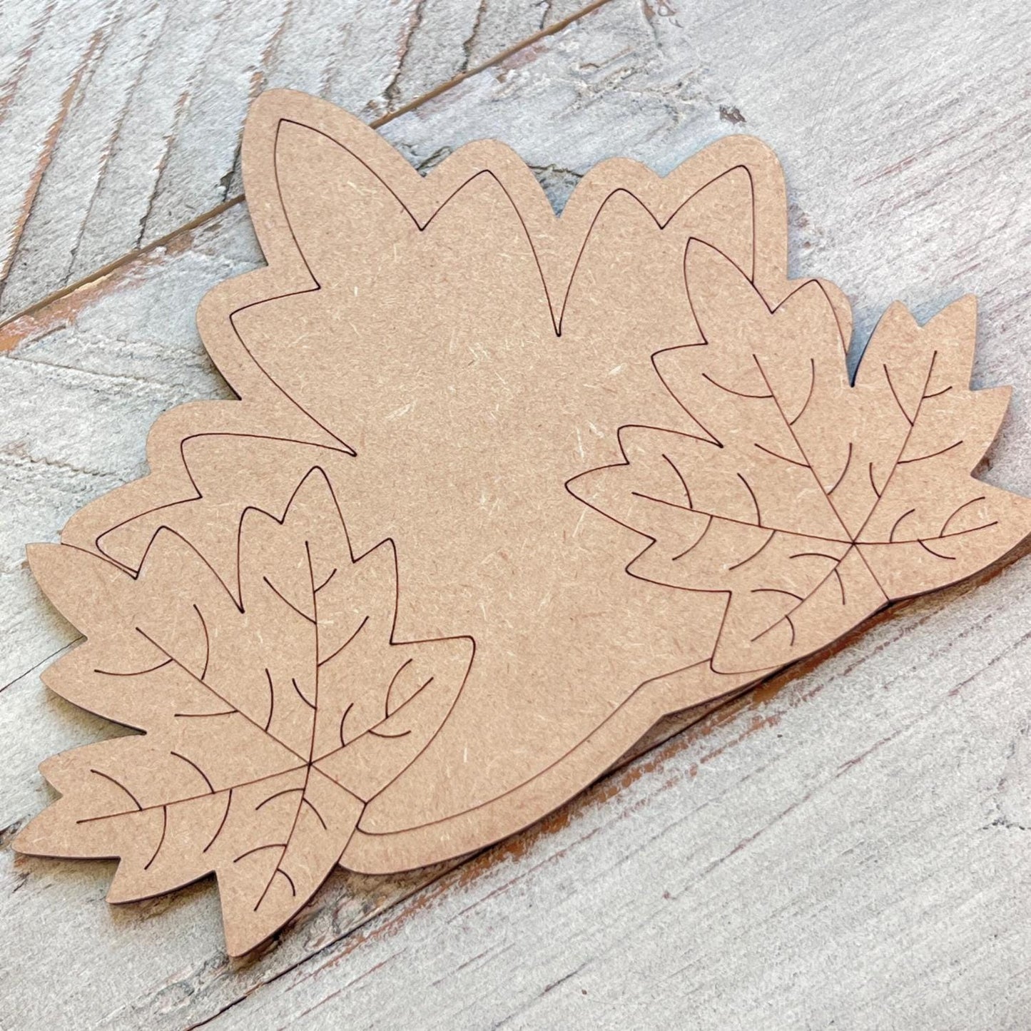 Fall leaf Wood Cutout | Maple Leaf Wood Cutout | Paint by Line