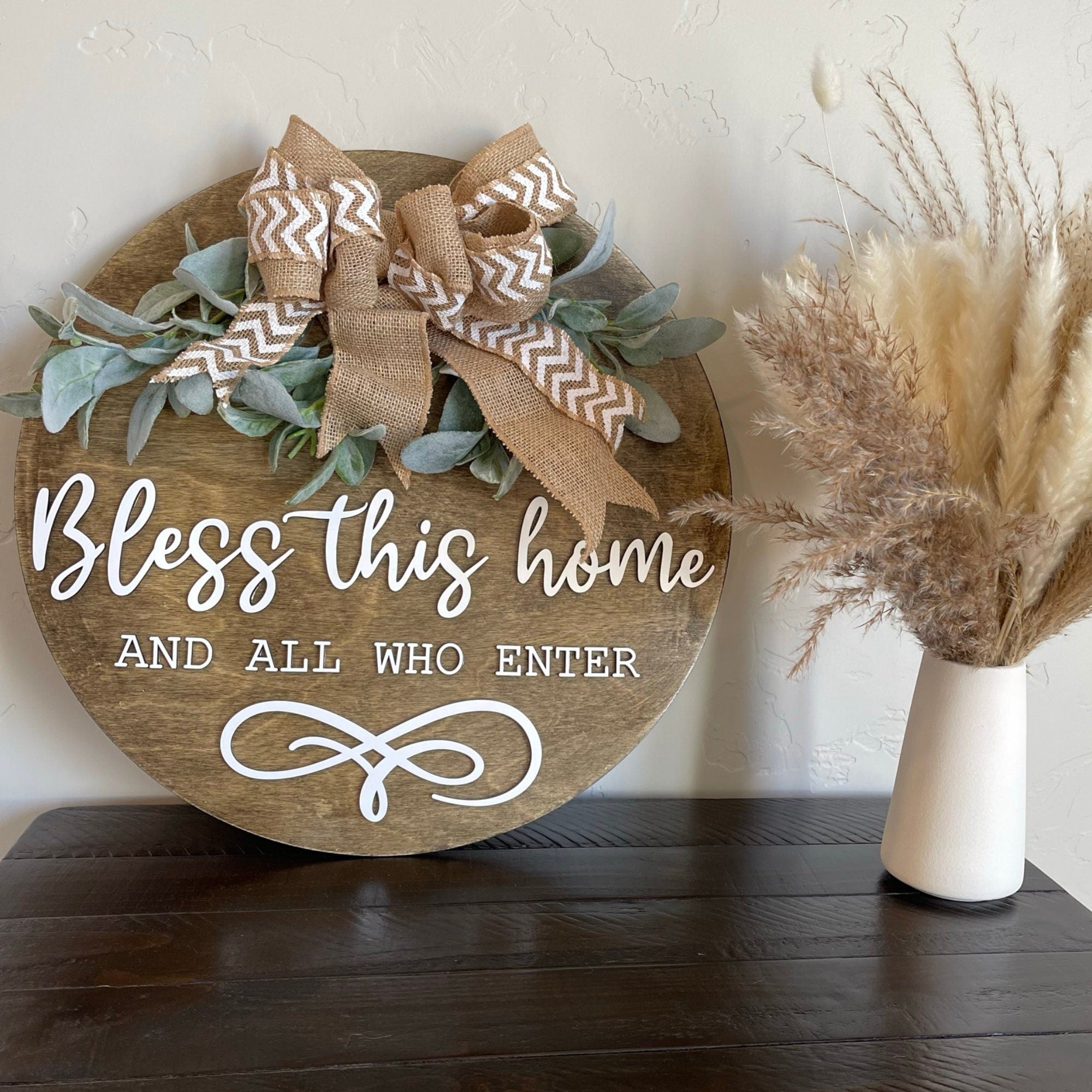 18" Door Hanger, Welcome Door Hanger, Wood Door Hanger
