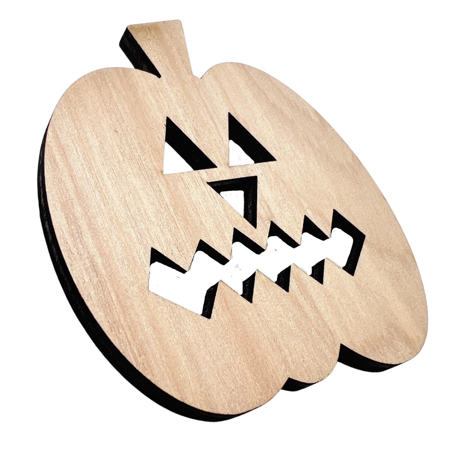 Large Wooden Jack-O-Lantern Paint by Line Fa| Halloween Wood Pumpkin | Wooden Pumpkin Craft