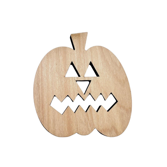 Small Wooden Jack-O-Lantern Paint by Line Fa| Halloween Wood Pumpkin | Wooden Pumpkin Craft
