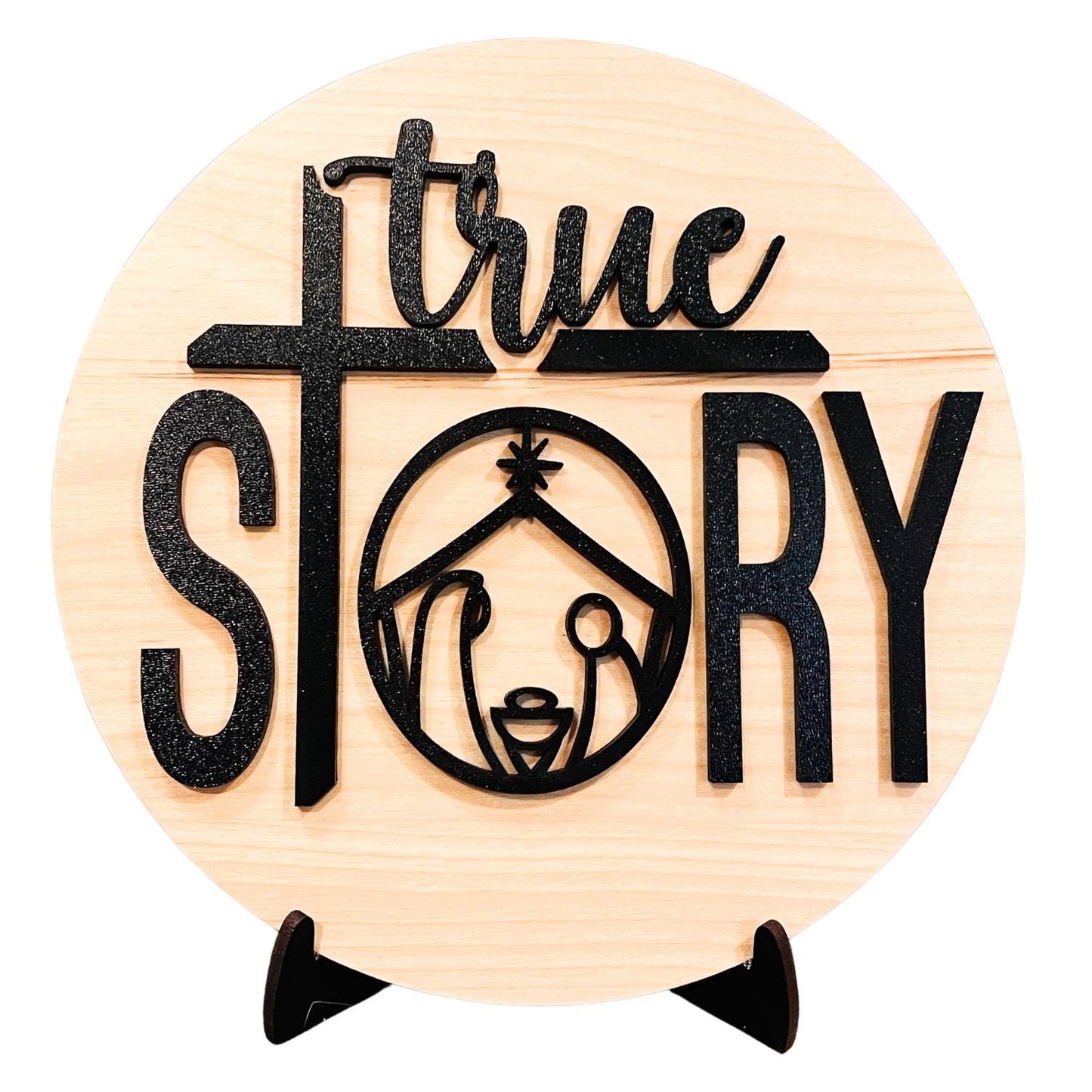 True Story Sign | Christmas Story Sign | Minimalistic Christmas Round | Christmas Gifts for Family