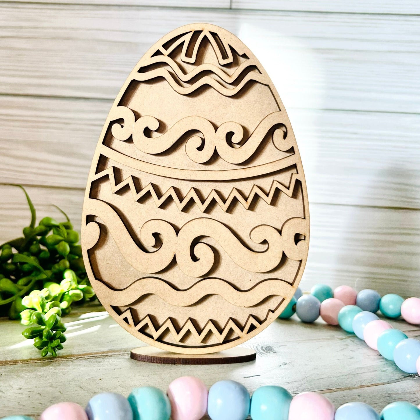 Easter Egg with Stand | 2 Layer Easter Egg Decor | Layered Wood Art | Easter Egg Decor | Easter Decor