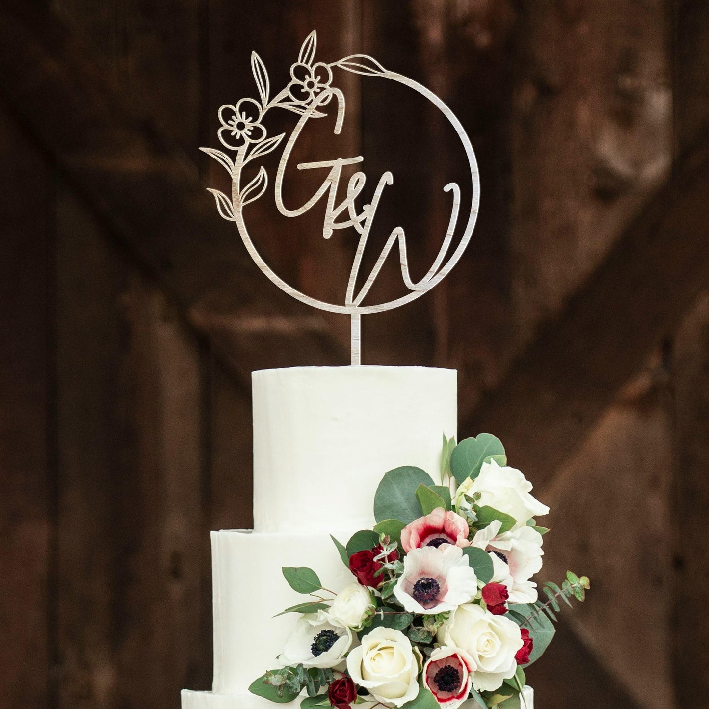 Wedding Personalized Cake Topper | Custom Name Cake Decor | Rustic Wedding Cake Decor | Anniversary Cake Topper | Personalized Wedding Decor