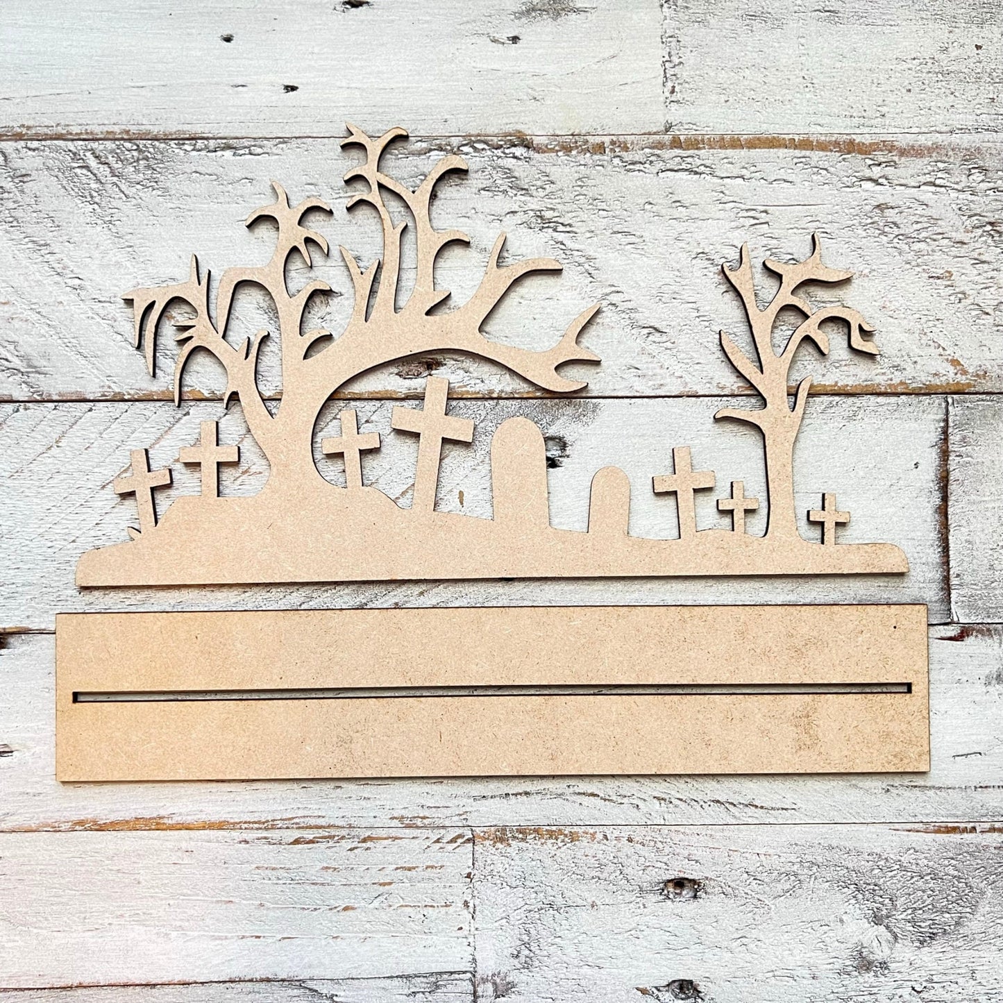 Halloween Graveyard Mantel Decor | MDF Mantel Decorations | Spooky Decor | Pumpkin Mantel Decor | Halloween Decorations